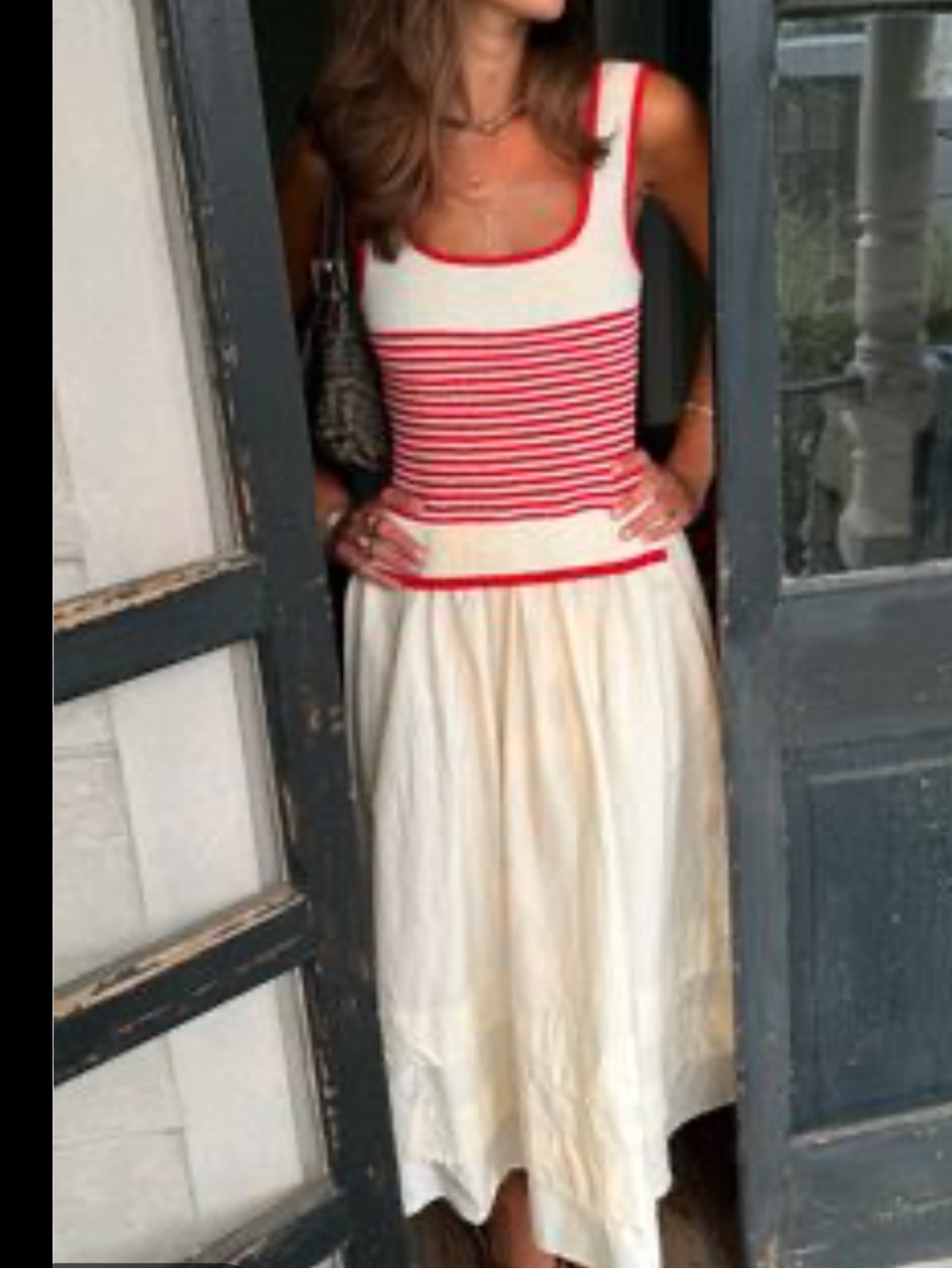 Moon River Red & White Midi Dress tuckernuck